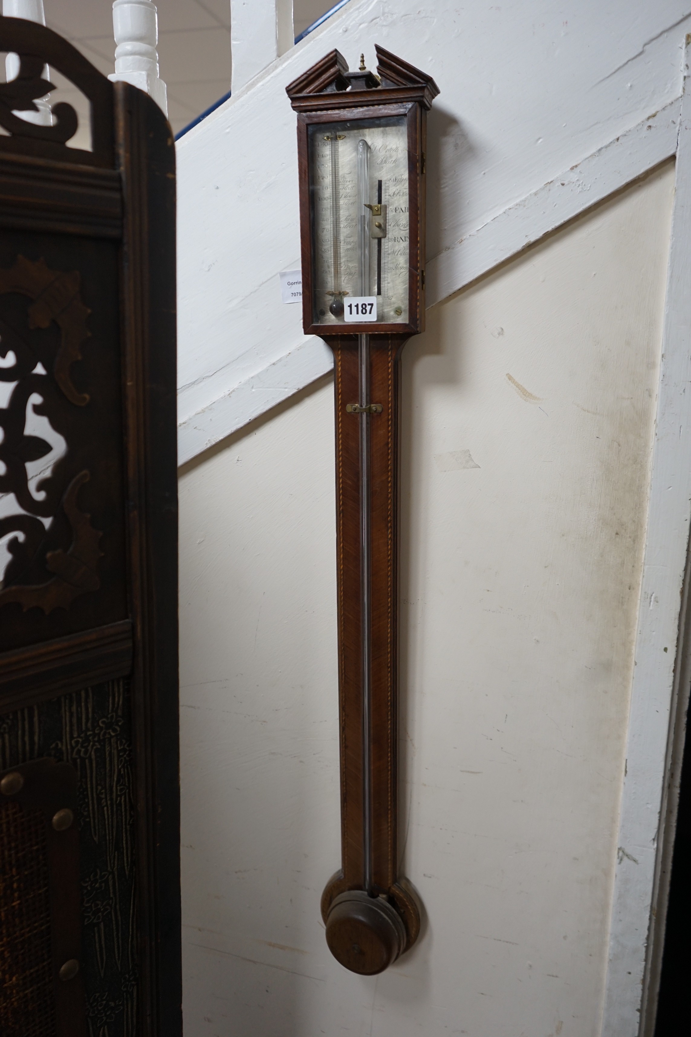 An Ortelli stick barometer, height 80cm